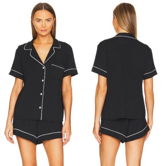 EBERJEY NEW Gisele Relaxed Black Short Set Size Medium - Picture 1 of 8